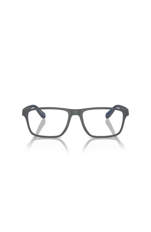 Emporio Armani 56mm Rectangle Optical Glasses In Gray