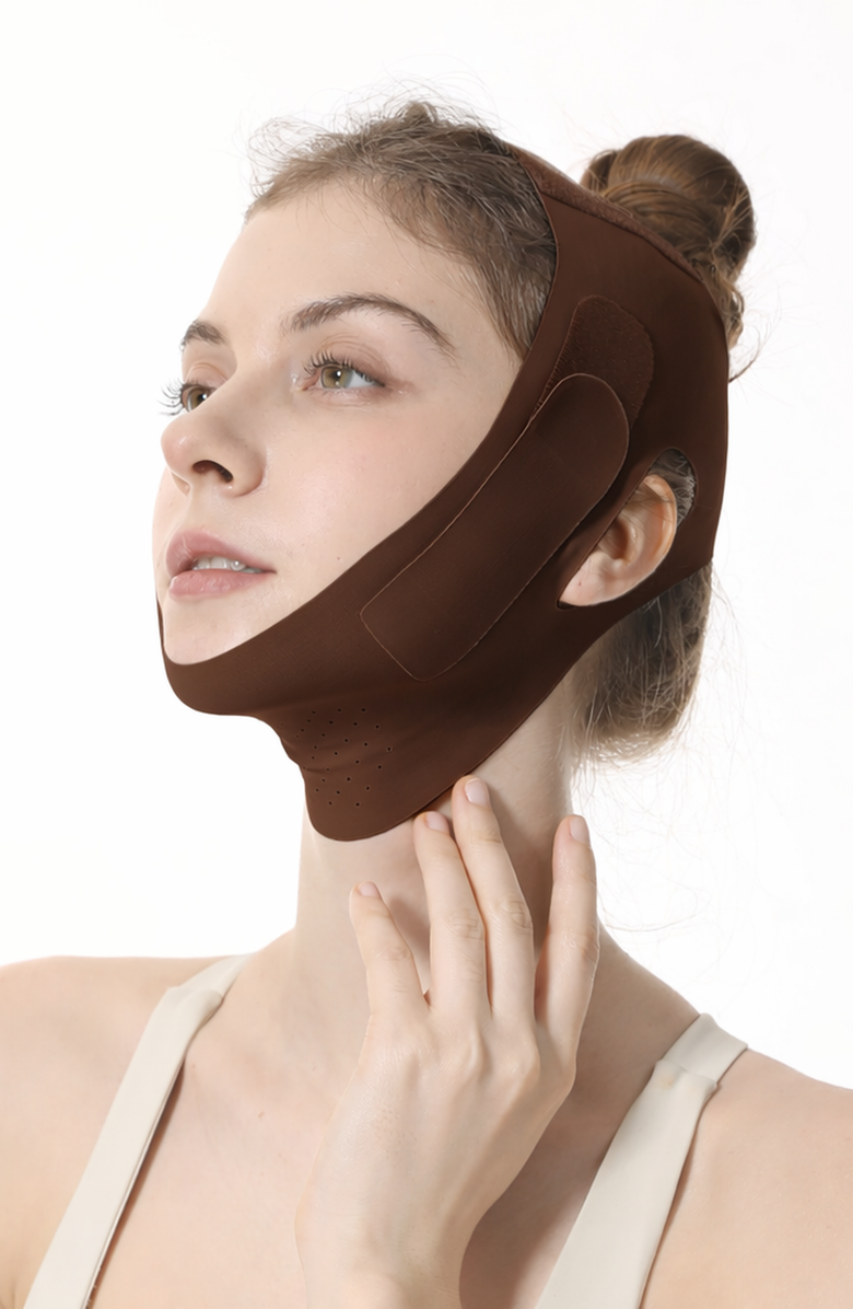 Love and pebble Snatched Jaw Strap, Main, color, Brown