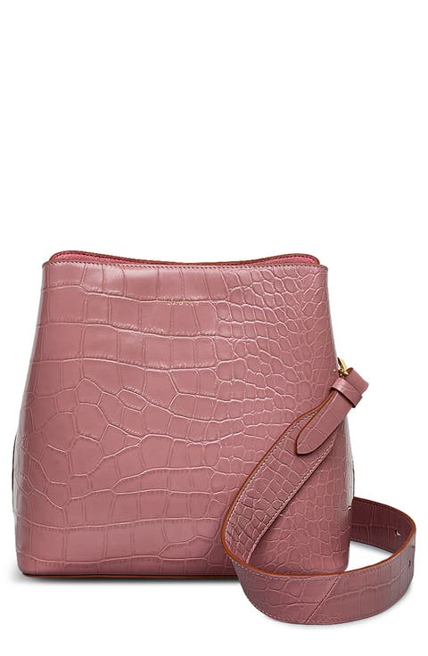 Medium Duke's Place Croc-Embossed Leather Crossbody Bag