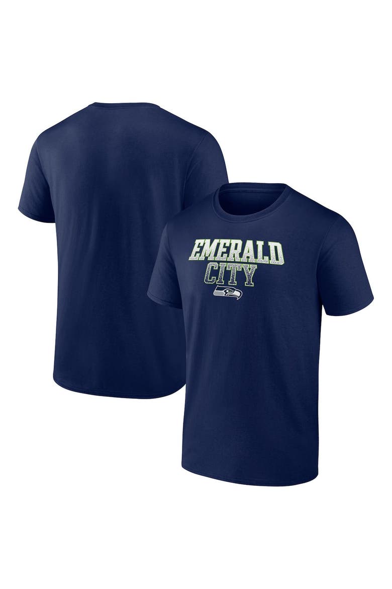 Men's Fanatics Branded College Navy Seattle Seahawks Big & Tall Emerald City Statement T-Shirt, Main, color, Navy