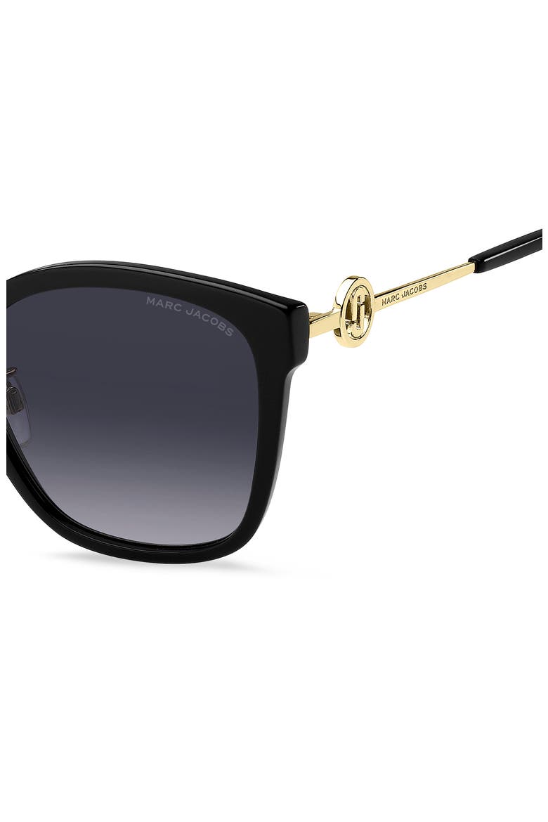 56mm Square Sunglasses, Alternate, color, BLACK