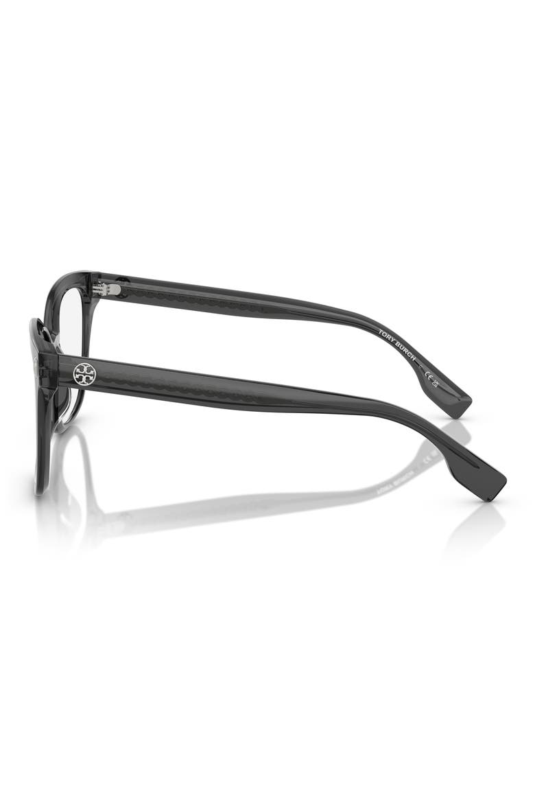 55mm Square Optical Glasses, Alternate, color, SHINY BLACK