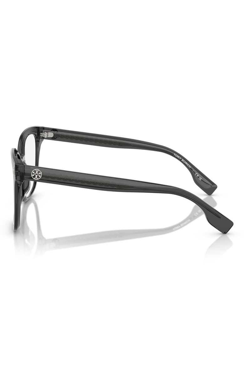 Tory Burch 53mm Square Optical Glasses, Alternate, color, Black