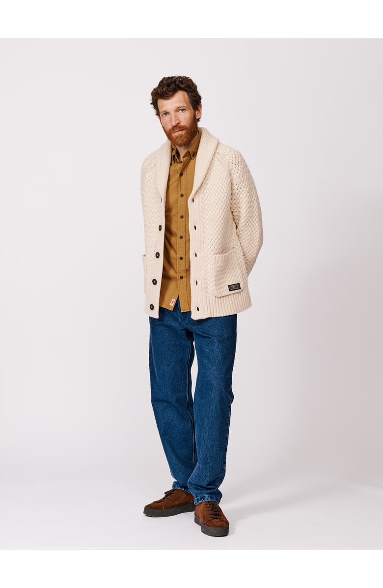 Aubin Frampton Shawl Cardigan Sweater, Alternate, color, Ecru