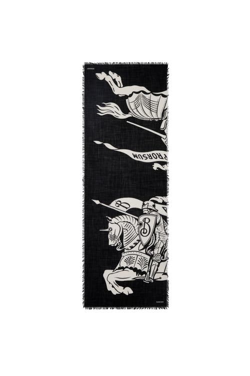 Burberry Wide Ekd Wool Scarf