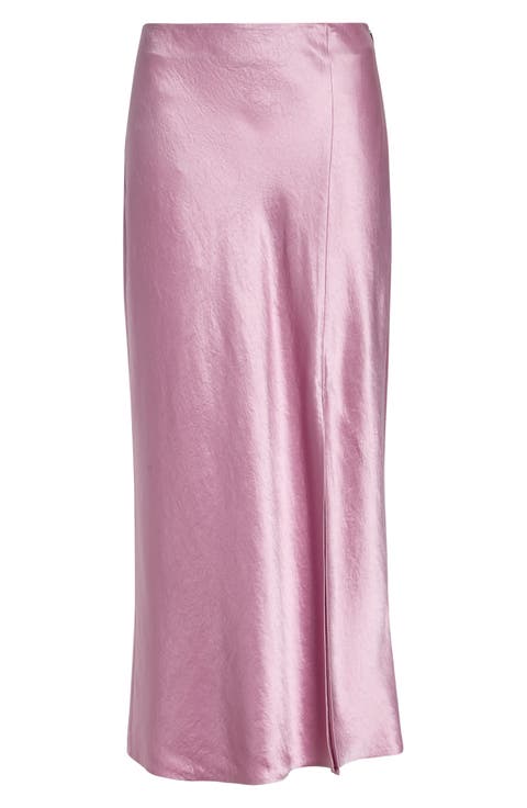 Bias Cut Washed Twill Slip Skirt