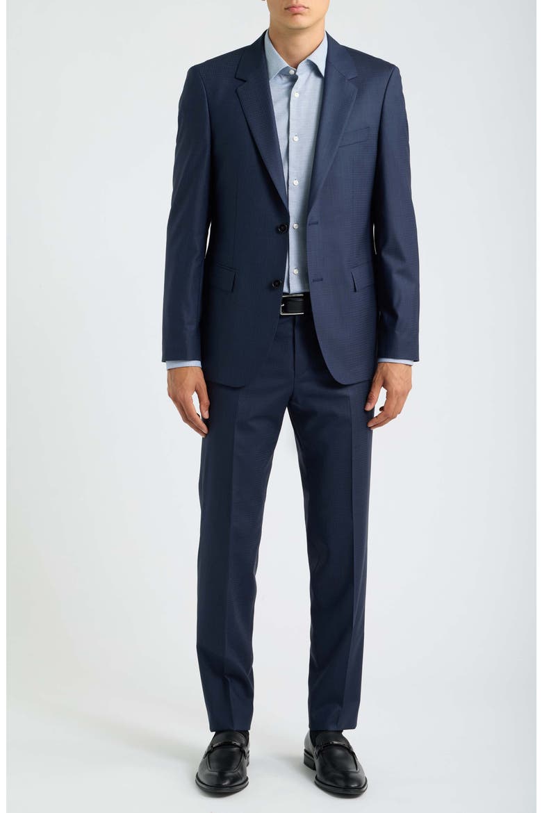 Houston Slim Fit Navy Stretch Wool Blend Suit, Main, color, DARK BLUE