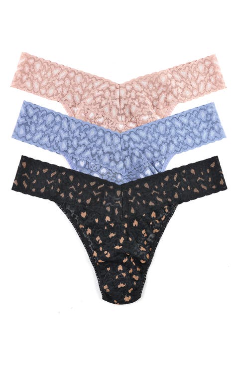 Leopard Cross Dye Assorted 3-Pack Original Rise Thongs