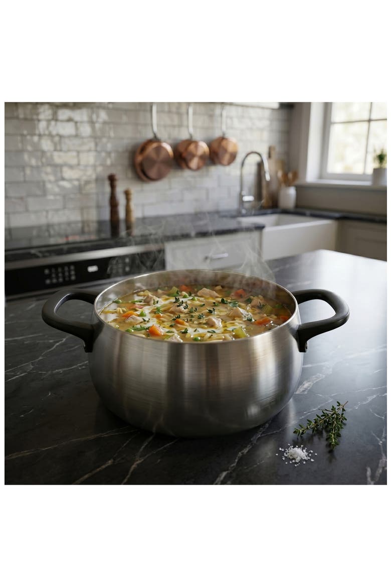 Belly Tri-Ply Stainless Steel Stockpot, Alternate, color, SMOKEY BLACK