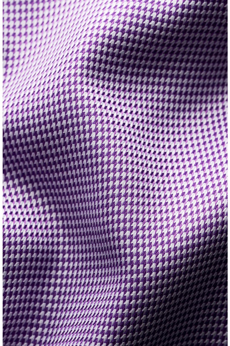 Slim Fit Houndstooth Cotton Dress Shirt, Alternate, color, PURPLE
