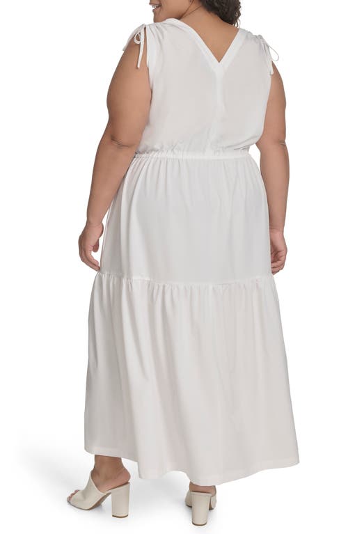 CALVIN KLEIN CALVIN KLEIN COMMUTER SLEEVELESS TIERED MIDI DRESS