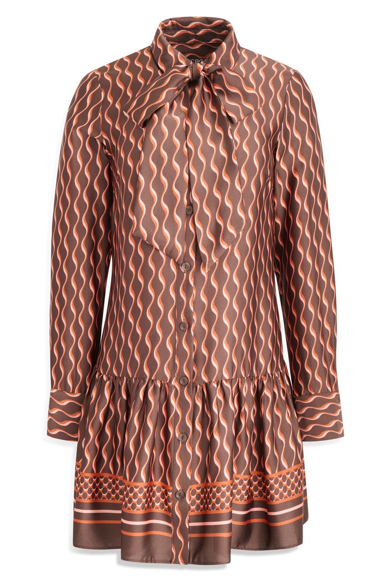 Long Sleeve Drop Waist Shirtdress, Alternate, color, TRUFFLE MULTI