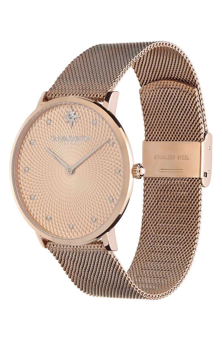 Olivia Burton Celestial Mesh Strap Watch, 40mm, Alternate, color, Blush