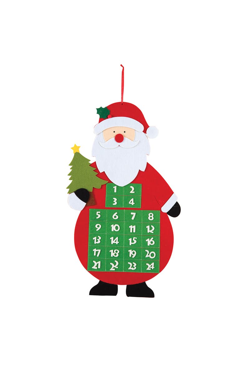 Santa w/ Tree Advent Calendar, Main, color, Red