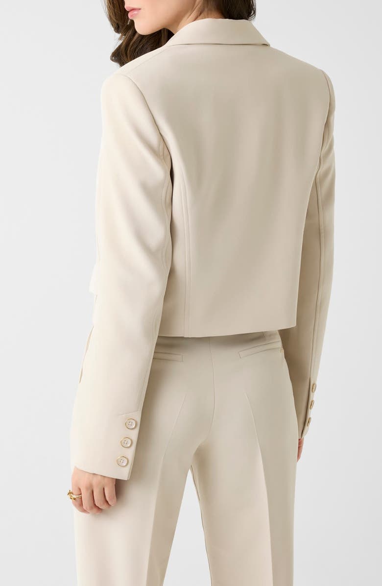 GUESS Leila Single Breast Crop Blazer, Alternate, color, Medium Beige