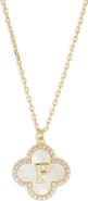 Argento Vivo Sterling Silver Clover Mother-of-Pearl Initial Pendant Necklace