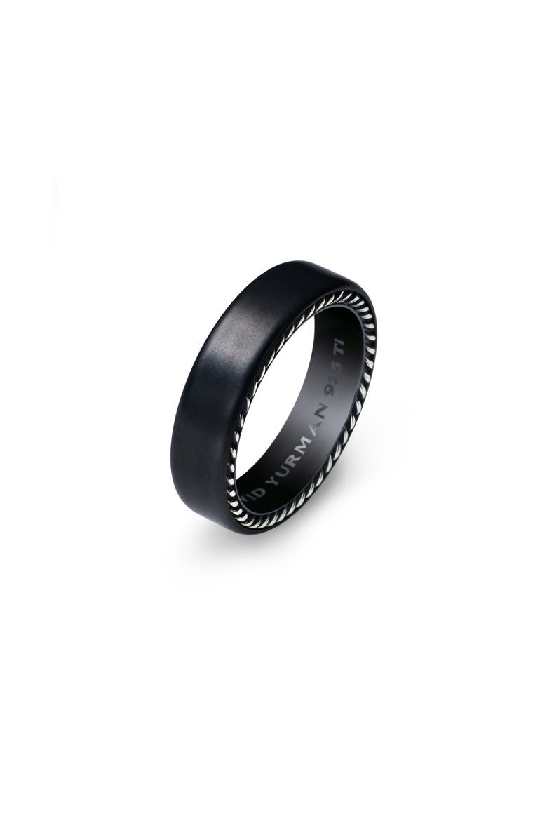 'Streamline' Band Ring, Alternate, color, BLACK TITANIUM/ SILVER