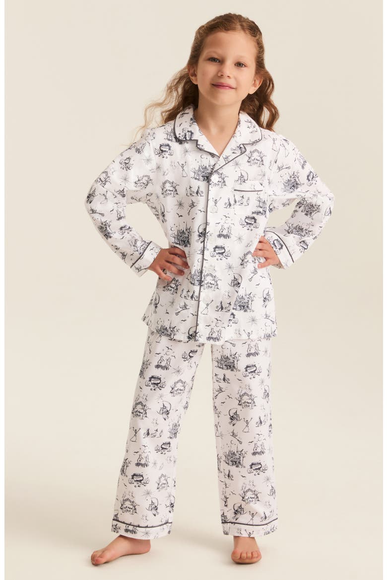 Kids' 2-Piece Twill Pajama Set, Main, color, WHITE