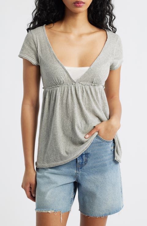 Tina Layered Cotton Babydoll Top