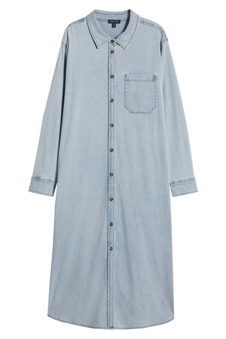 Odeon Long Sleeve Chambray Shirtdress, Alternate, color, HERITAGE BLUE