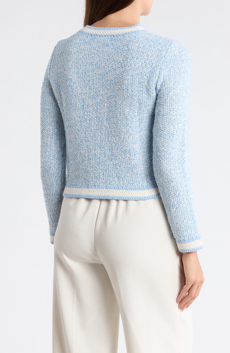 KAY UNGER SPORTSWEAR Bouclé Sweater Jacket, Alternate, color, Cashmere Blue Combo