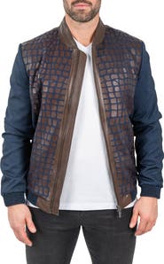 Maceoo Mixed Media Leather Jacket