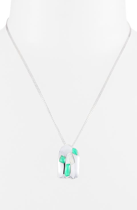 Resin Stone Pendant Necklace