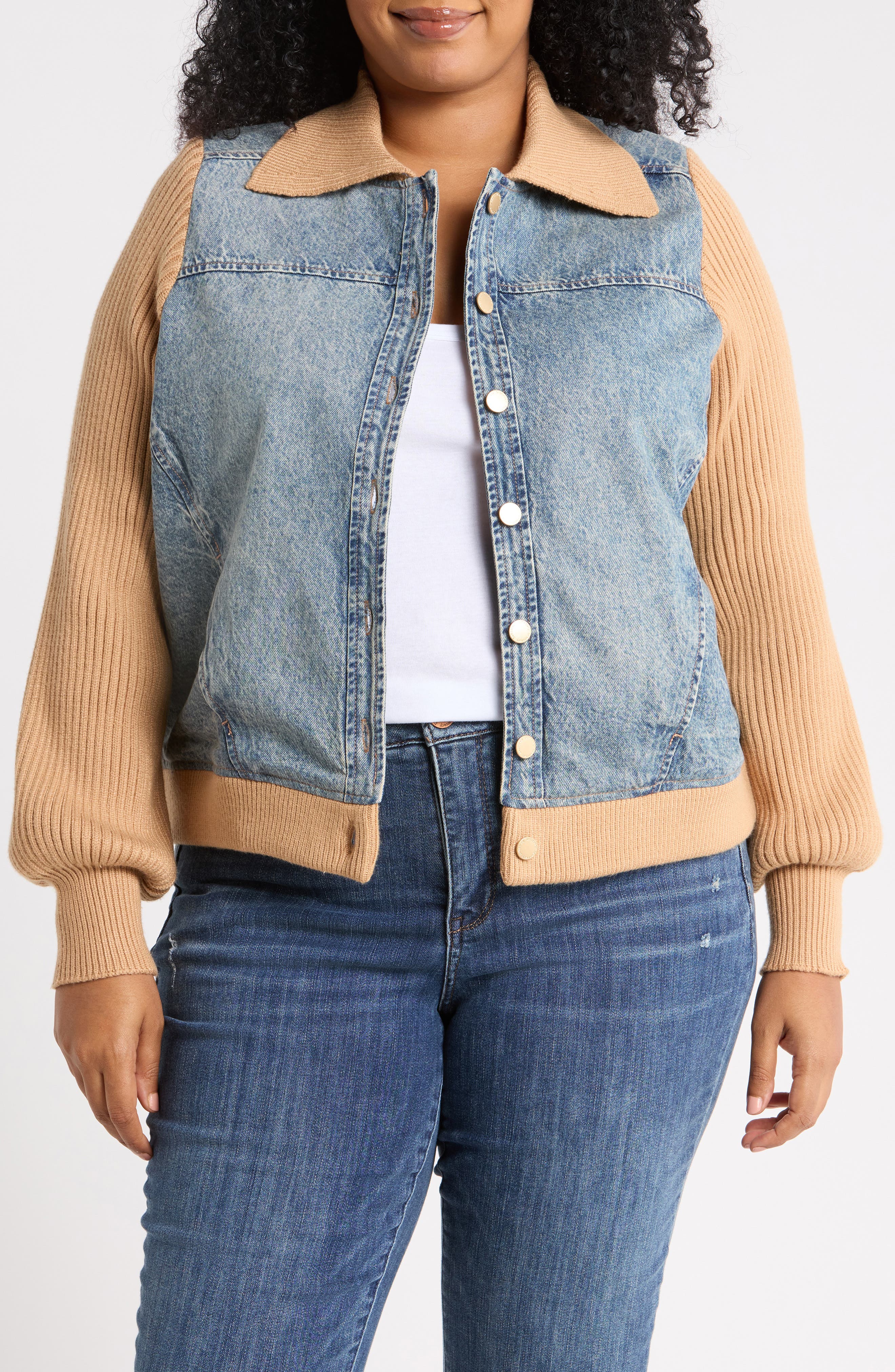 Mixed Media Denim Jacket