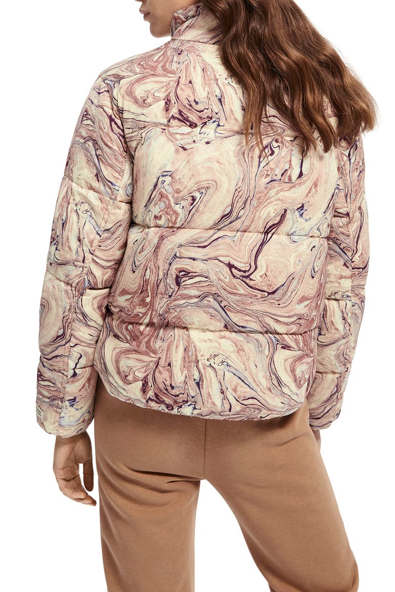 Marbleized Puffer Jacket, Alternate, color, COMBO H