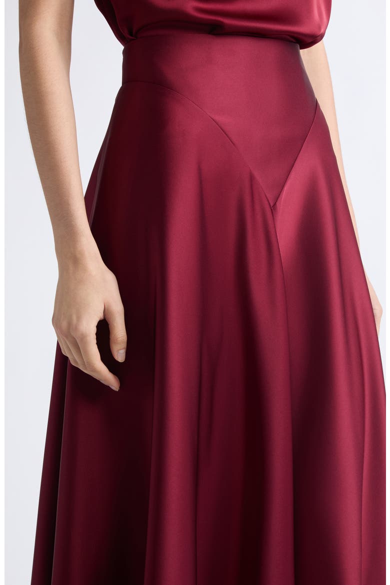Ames Satin Maxi Skirt, Alternate, color, GRENACHE