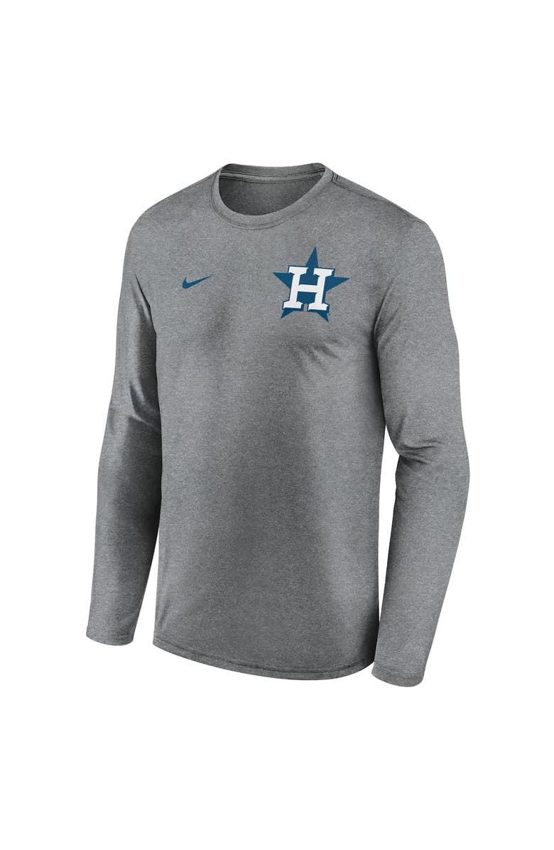 Nike Men's Nike Heather Charcoal Houston Astros 2-Hit Legend Performance Long Sleeve T-Shirt, Alternate, color, Heather Charcoal