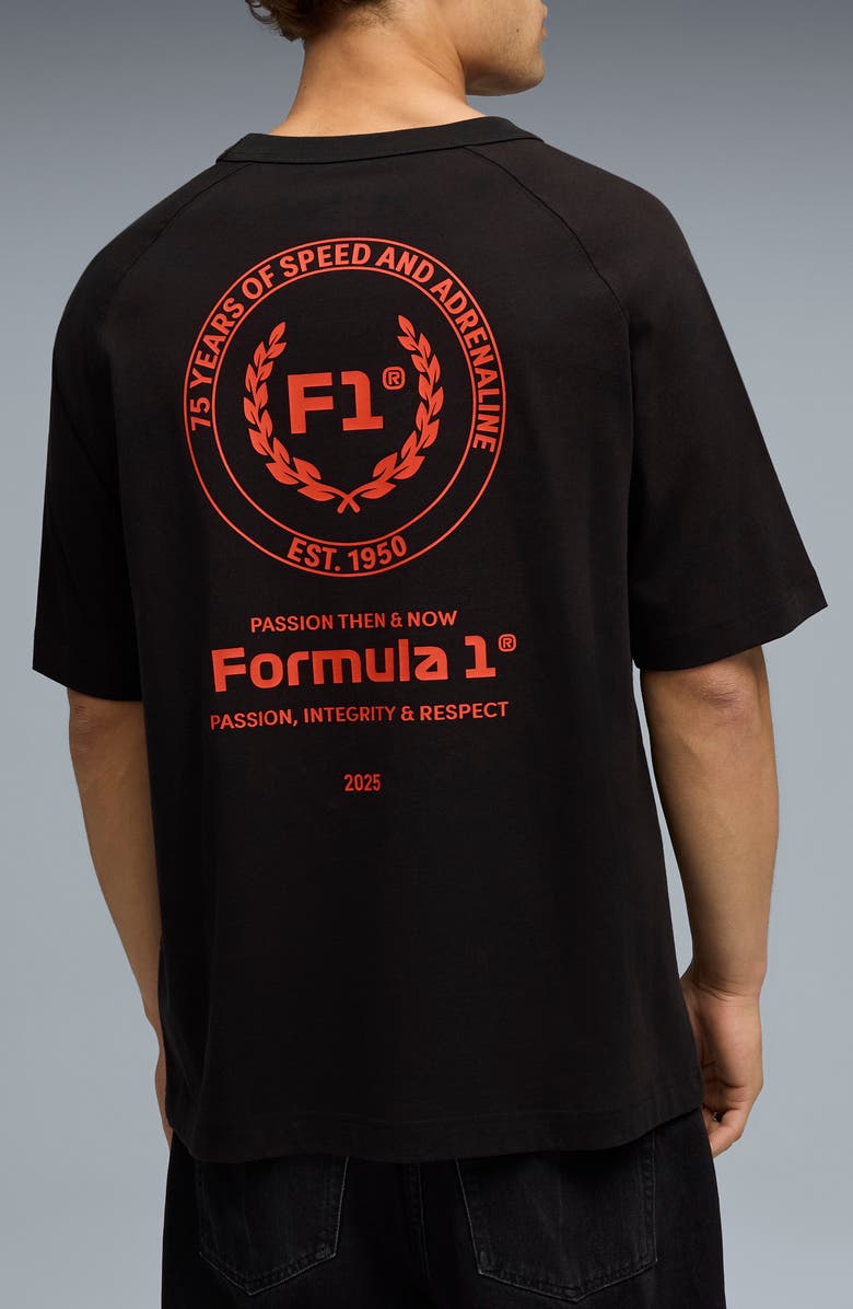 PUMA Relaxed Fit Formula 1<sup>®</sup> 75 Years Graphic T-Shirt, Alternate, color, Puma Black
