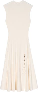 maje Ribbed dress with side slit