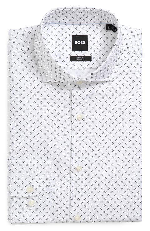 Hank Slim Fit Stretch Cotton Dress Shirt (Regular & Big)