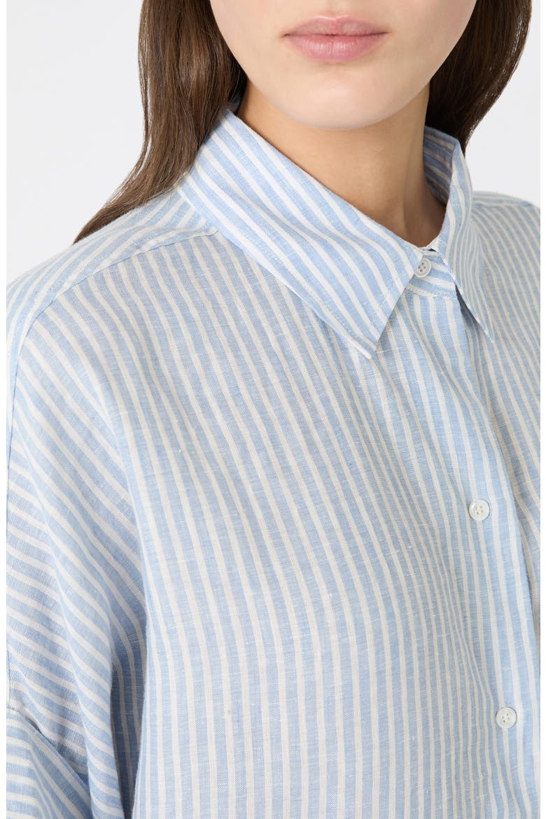Verve Stripe Linen Top, Alternate, color, LIGHT BLUE