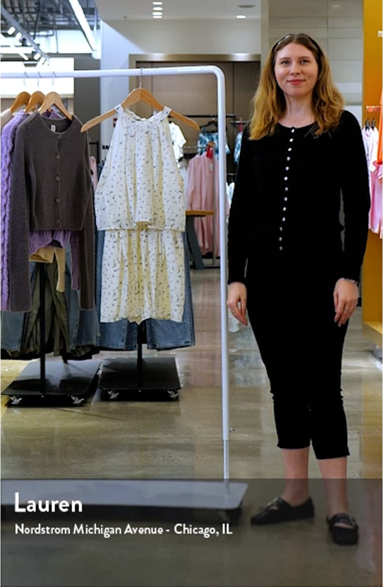 Mindy Floral Print Halter Romper, sales video thumbnail