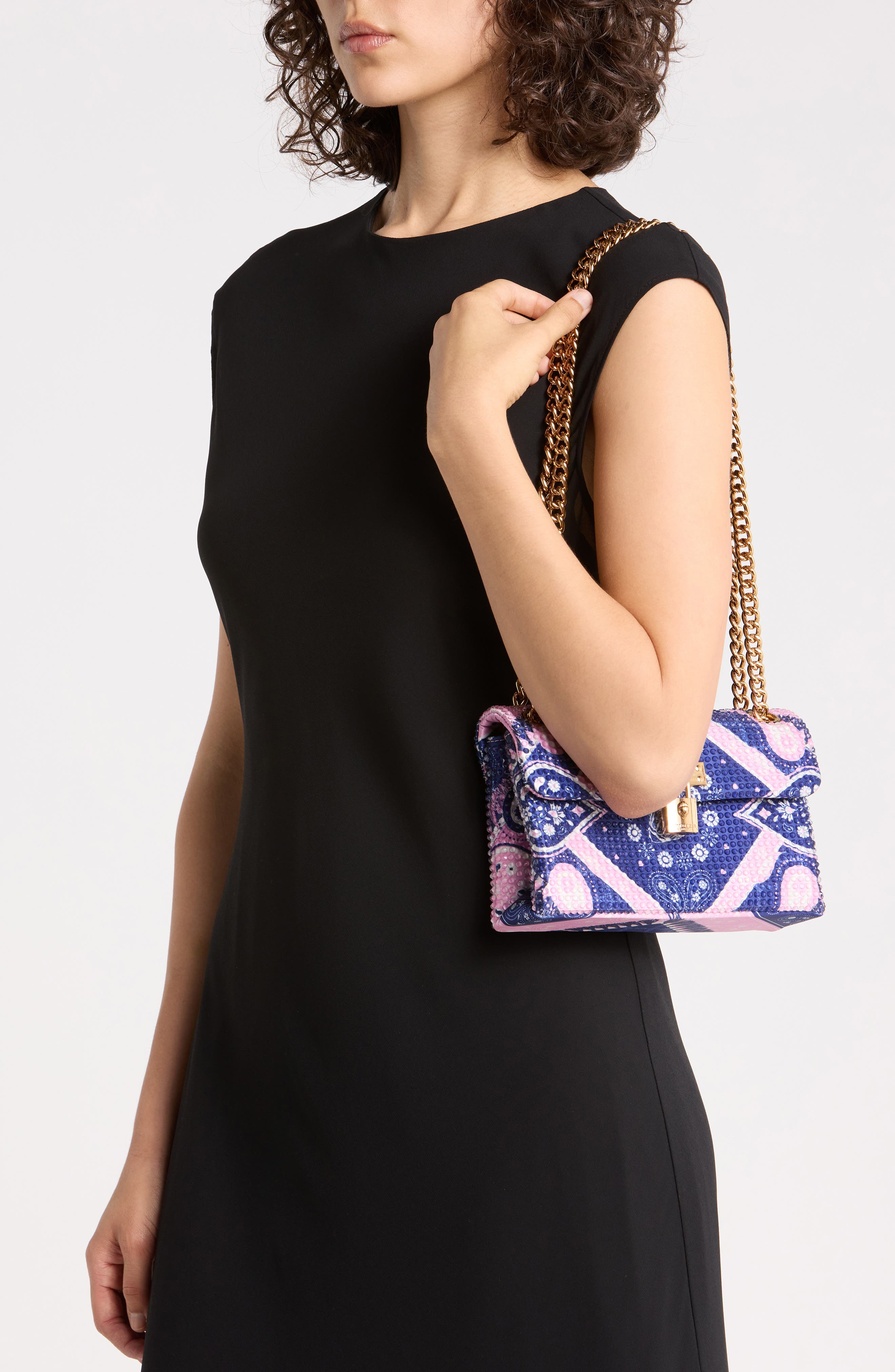 Crystal Fabric Mini Brixton Convertible Crossbody Bag (Women