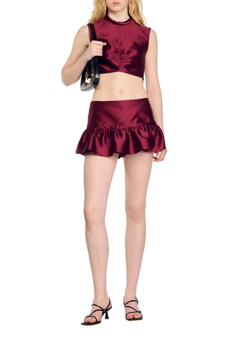 SANDRO Satin skort, Alternate, color, 