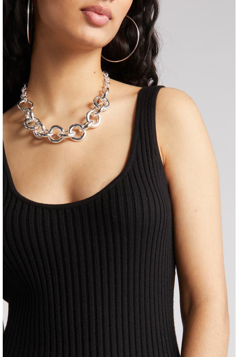 Ribbed Sweater Tank Dress, Alternate, color, BLACK