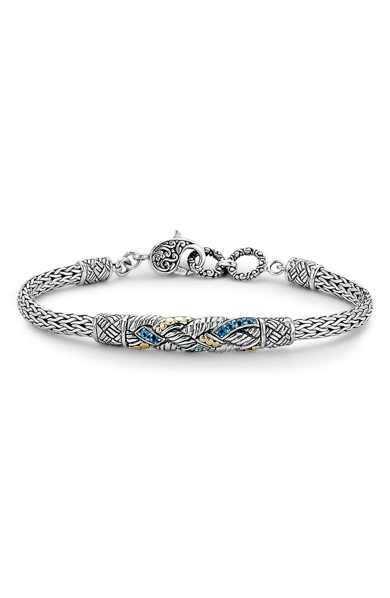 SAMUEL B. 18K Gold & Sterling Silver Blue Topaz Bracelet, Main, color,