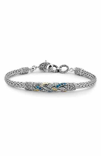 SAMUEL B. 18K Gold & Sterling Silver Blue Topaz Bracelet
