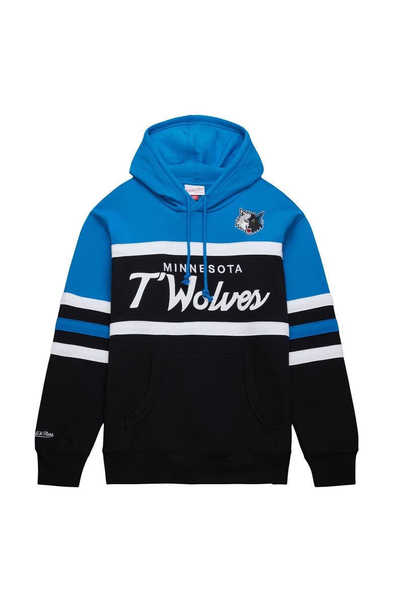 Mitchell & Ness Men's Mitchell & Ness Black/Blue Minnesota Timberwolves Head Coach Pullover Hoodie, Alternate, color,
