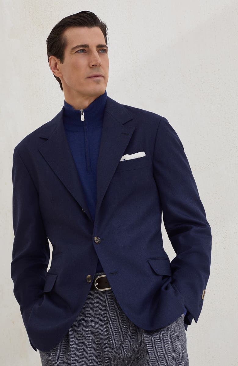 Brunello Cucinelli Deconstructed blazer, Alternate, color, Marine Blue