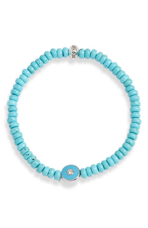 Turquoise Evil Eye Beaded Stretch Bracelet