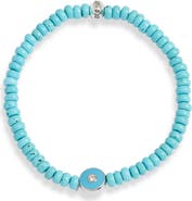 Anzie Turquoise Evil Eye Beaded Stretch Bracelet