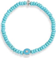 Anzie Turquoise Evil Eye Beaded Stretch Bracelet