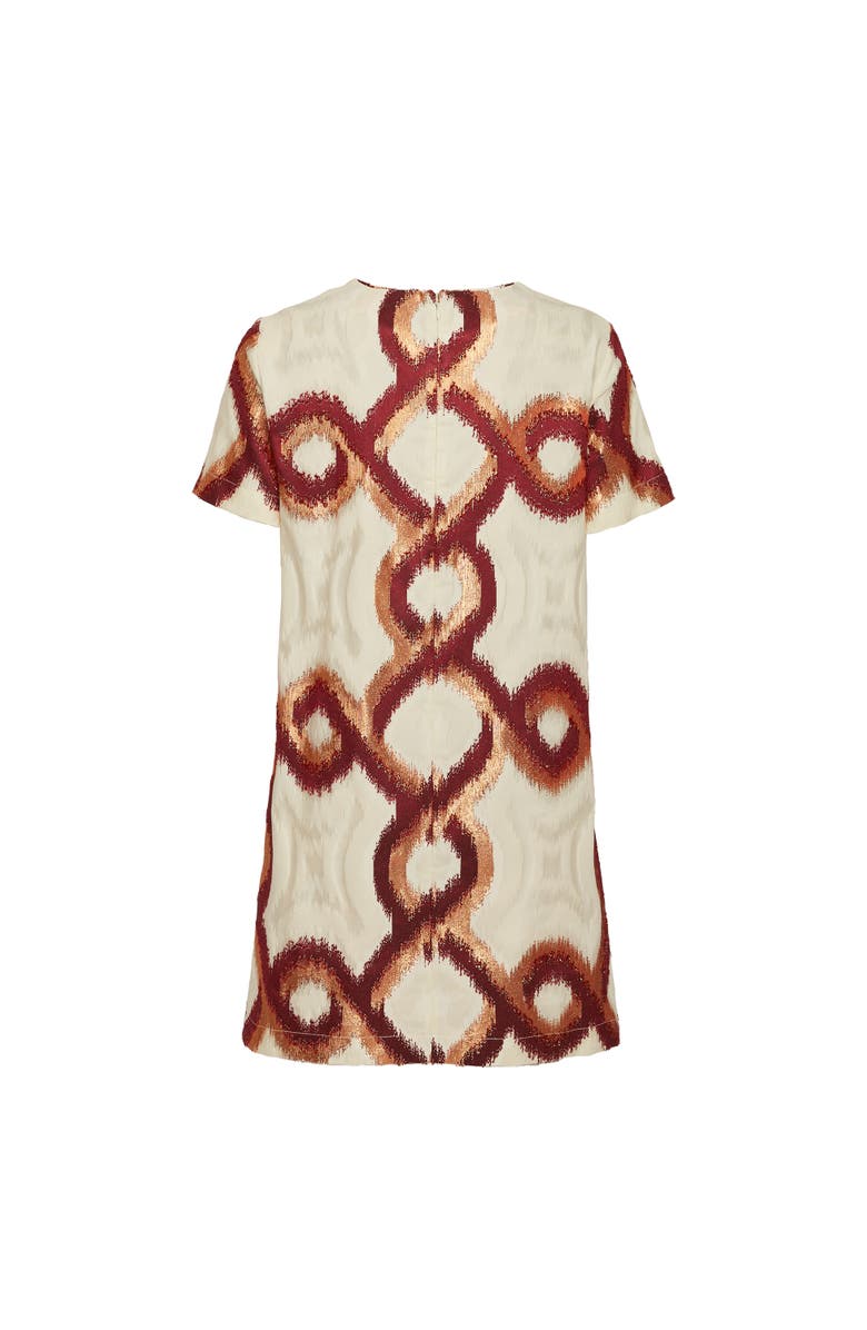 La DoubleJ Mini Swing Dress Tackle Jacquard Bordeaux, Alternate, color,