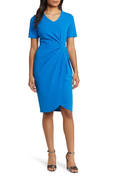 Side Knot Stretch Crepe Dress