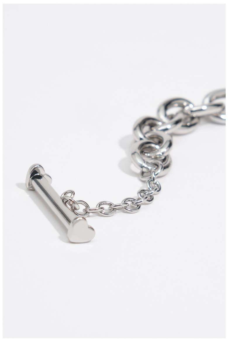 Heart Chain Necklace, Alternate, color, BLACK