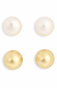 Argento Vivo Sterling Silver Set of 2 Stud Earrings